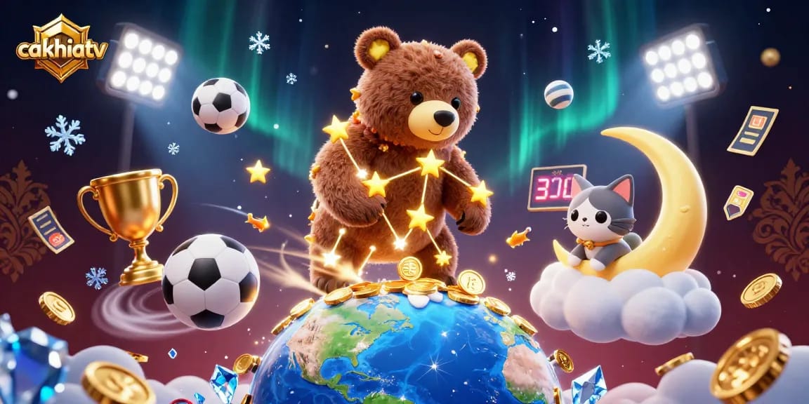 Experience exhilarating sports action with cakhiatv's vibrant illustration of dynamic betting moments and lively characters.