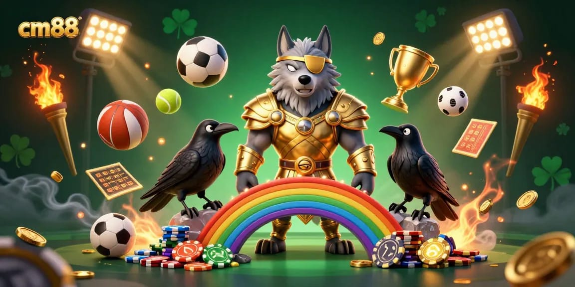 Experience the thrill of cm88 with an energetic casino scene featuring iconic Norse characters.