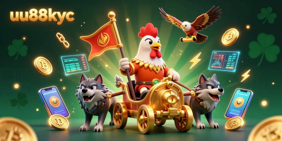 Experience thrilling gameplay at uu88kyc with a dynamic display of crypto elements and gaming characters.