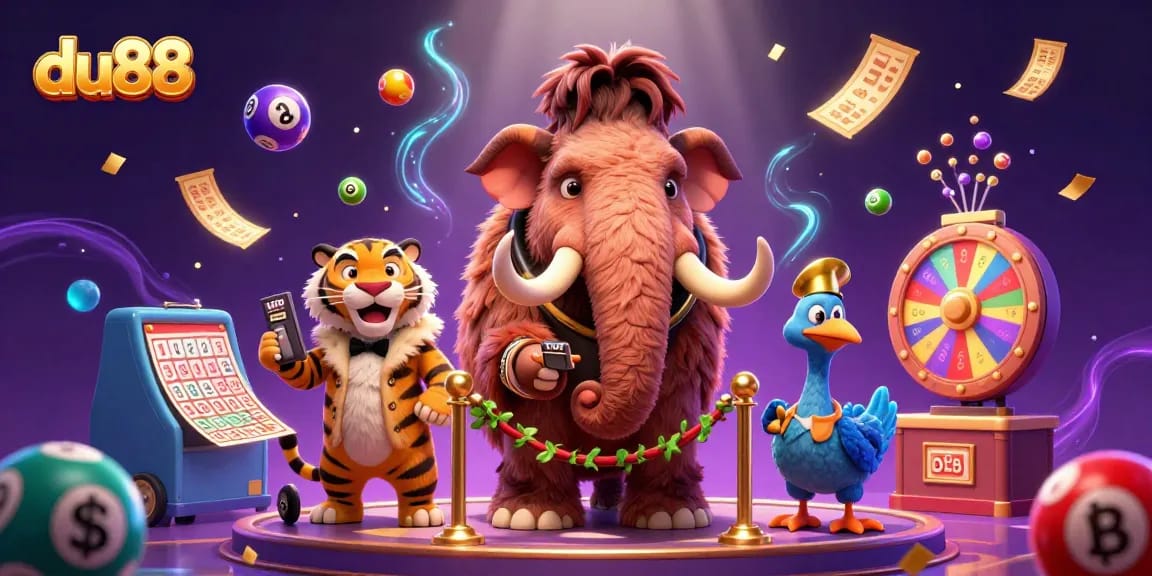 Experience excitement at du88 with a woolly mammoth bouncer checking IDs in a vibrant casino.