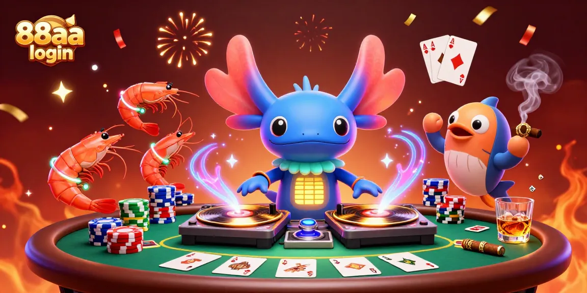 Engage with 88aa login to join a vibrant underwater casino scene filled with poker excitement.