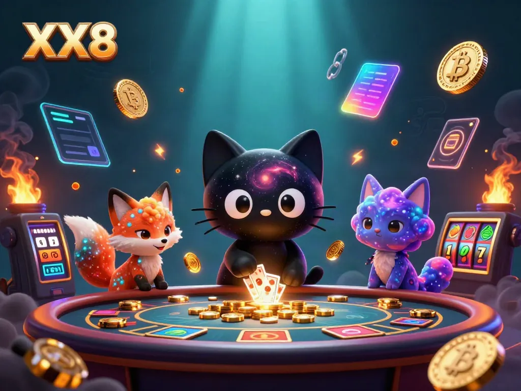 Experience thrilling gameplay with XX8 in a vibrant cosmic casino scene, featuring dynamic elements.