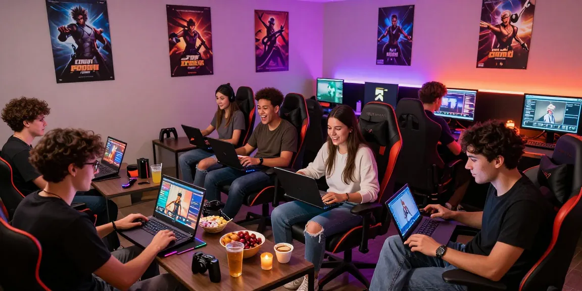 Enjoying a free porn game with friends in a vibrant gaming lounge.