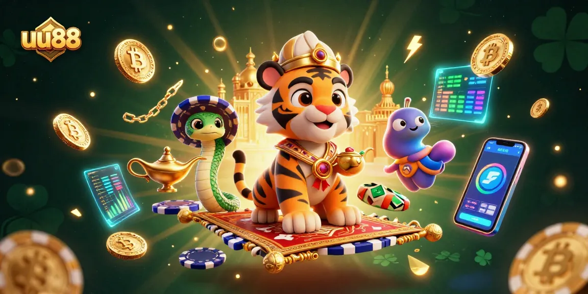 Experience thrilling gambling at uu88 with a vibrant Arabian Nights-themed 3D illustration showcasing exciting game elements.