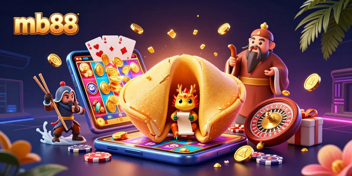 mb88 players spin thrilling slot games as golden coins erupt and a wise dragon reveals fortunes