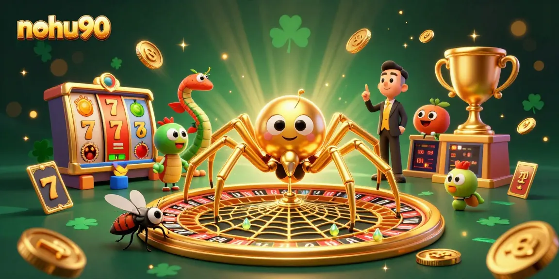 Experience thrilling gaming with nohu90's top slots and jackpot opportunities in this vibrant illustration.