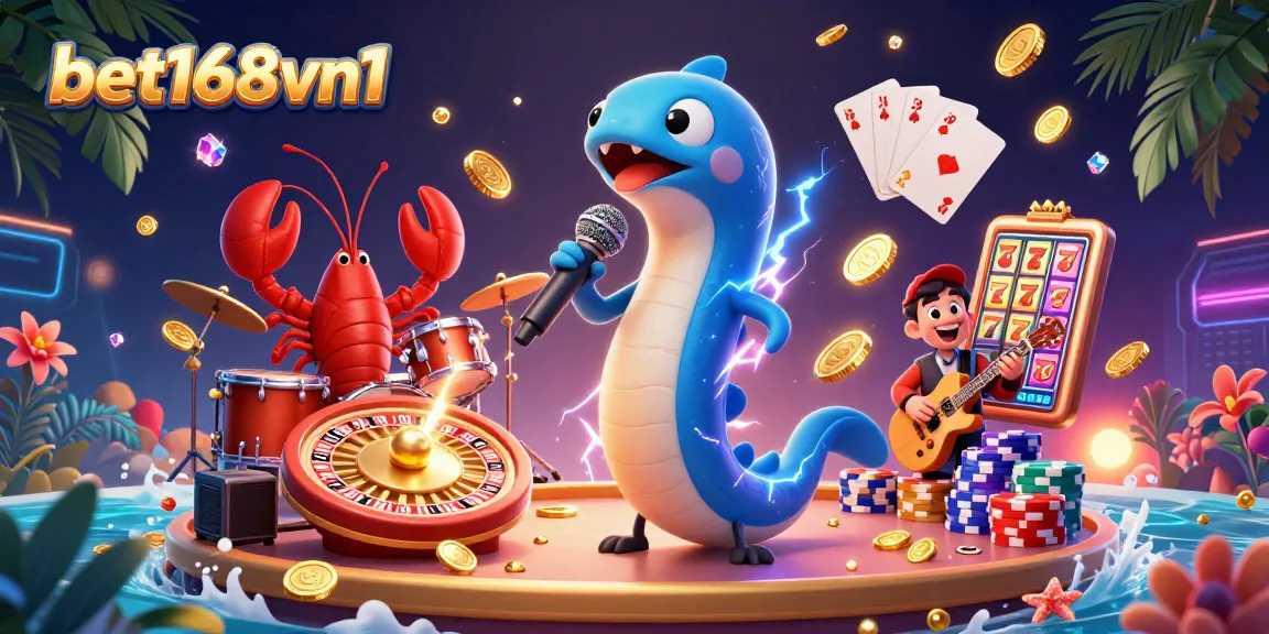 Experience the thrill of bet168vn1 with dynamic casino elements and lively characters in an underwater stage.
