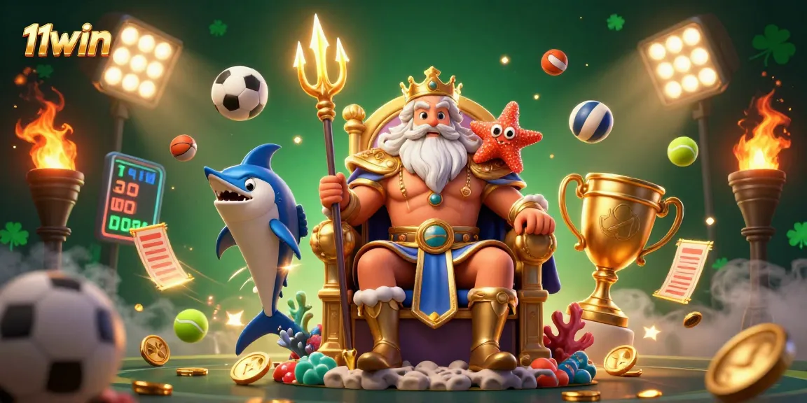 Experience thrilling gameplay with 11WIN through dynamic sports betting visuals featuring Neptune.