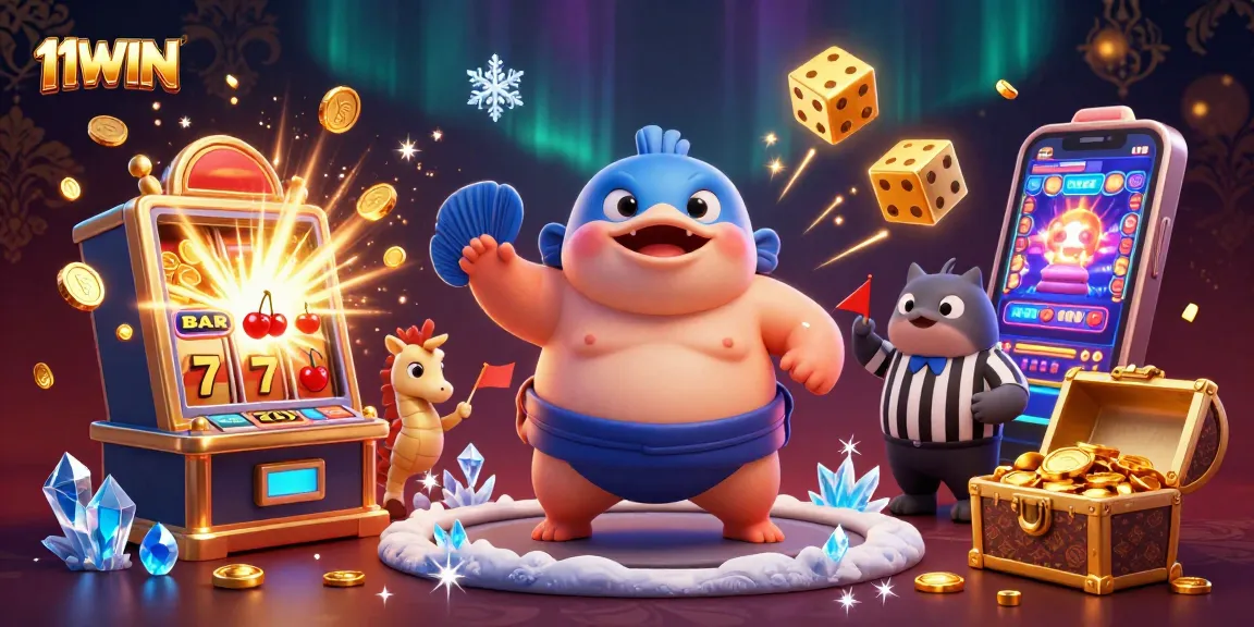 Engage with 11WIN's vibrant underwater casino scene featuring an exciting jackpot explosion.